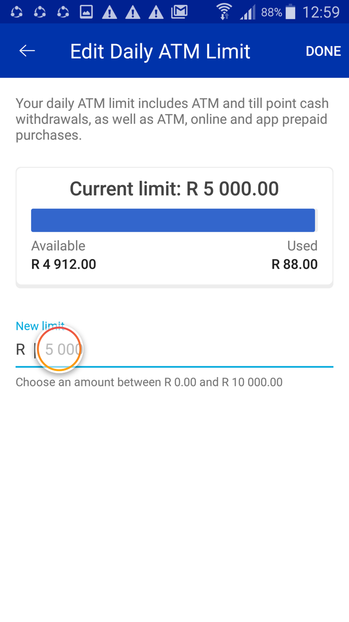 edit daily ATM limit
